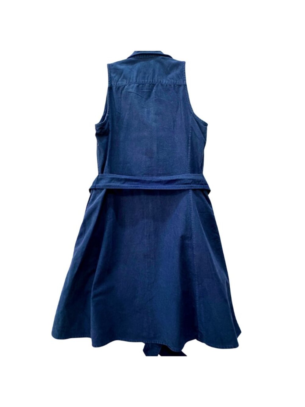 Polo Ralph Lauren Women's Shirt Dress Sleeveless Oxford Belted Navy Blue Preppy - Picture 2 of 10